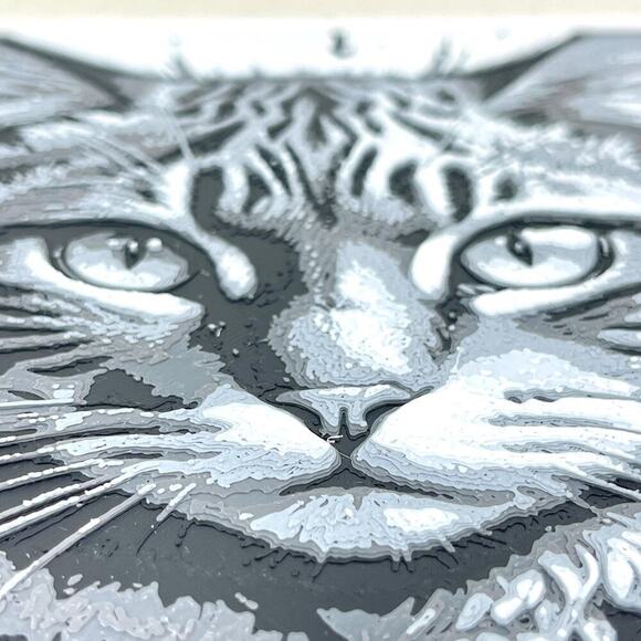 Black & White Tabby Cat Art, Bold Cat Print, Monochrome Cat Art, Cat Decor - Picture 3 of 8